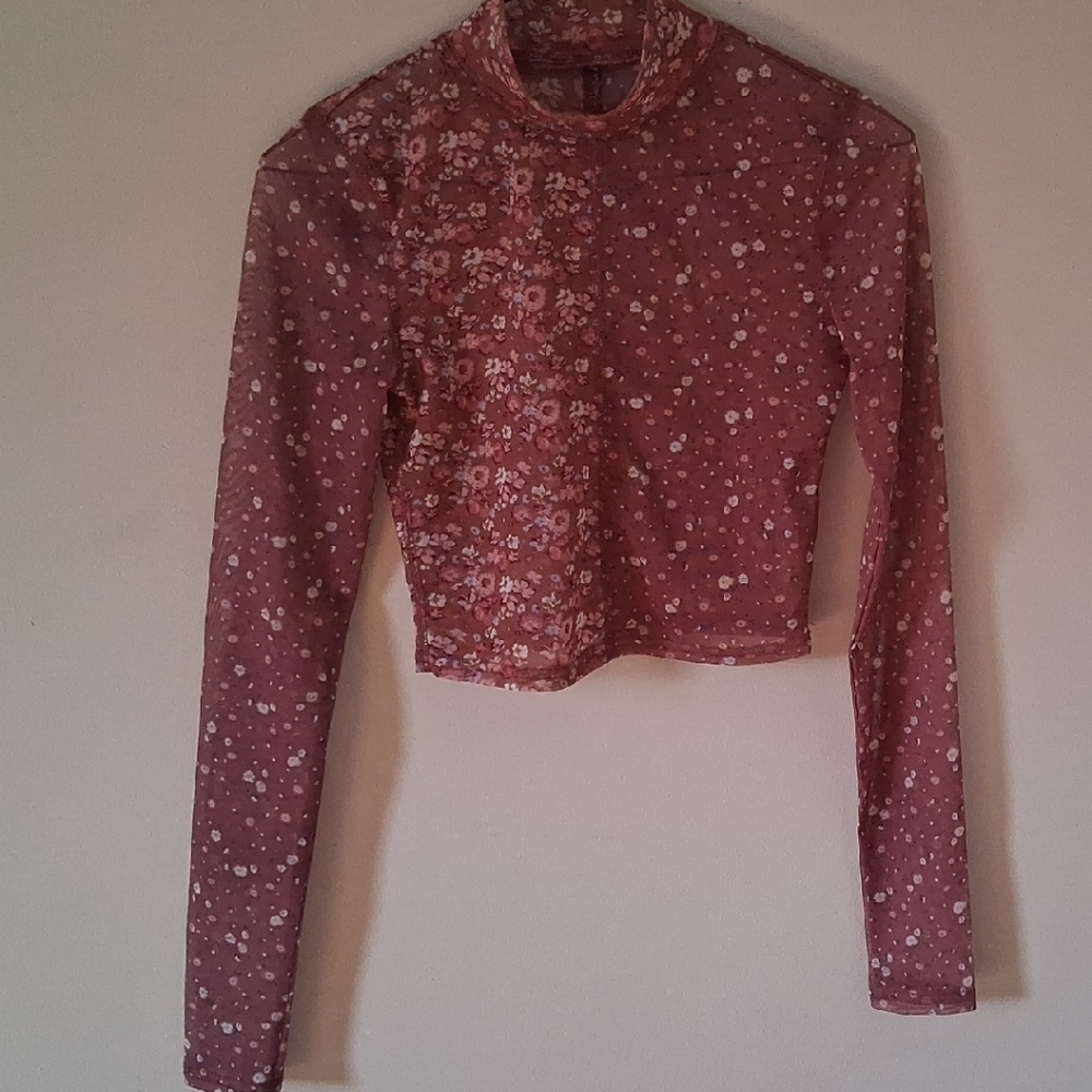 Pink Floral Long-Sleeve Blouse